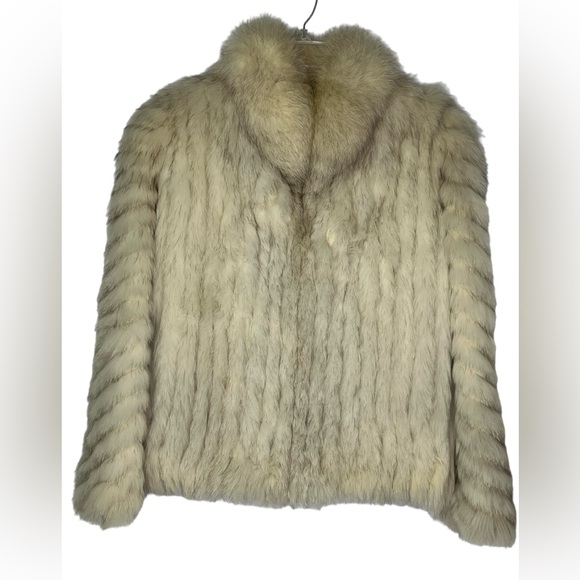 Saga Fox Jackets & Blazers - Saga Fox Women's Small Blue Fox Fur From Finland Coat With Slit Pockets